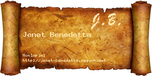 Jenet Benedetta névjegykártya